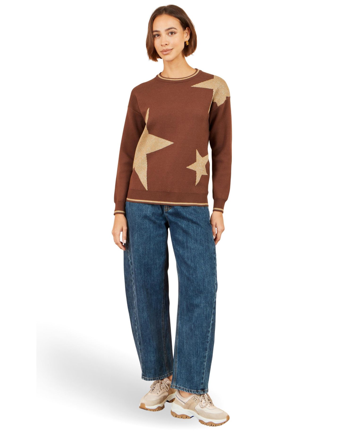 Women's Star Metallic Pullover Sweater