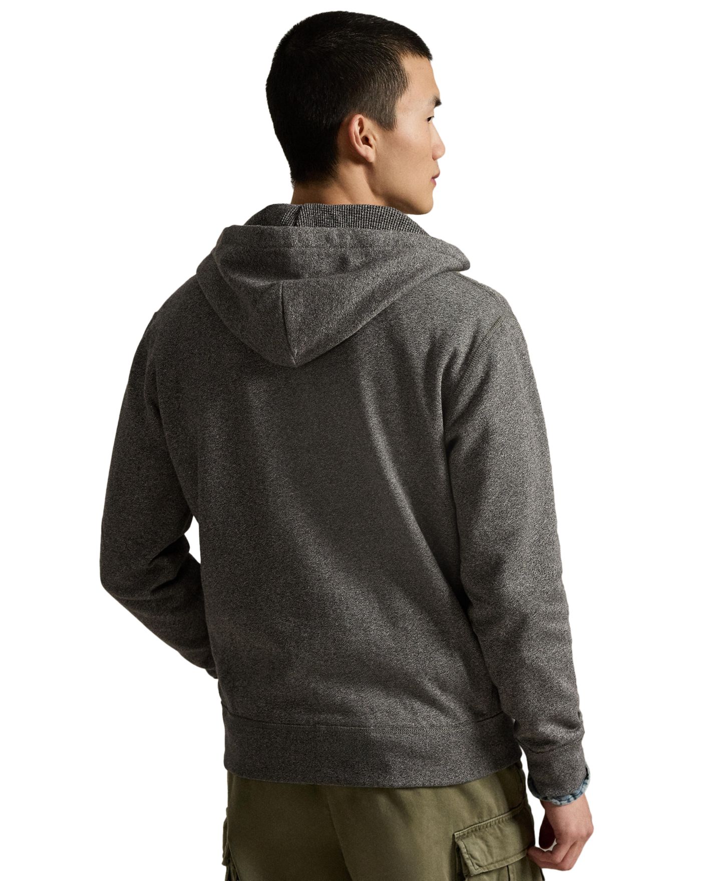 Мужское худи Polo Ralph Lauren Signature Fleece, цвет: Пепельный серый меланжевый — фото 4