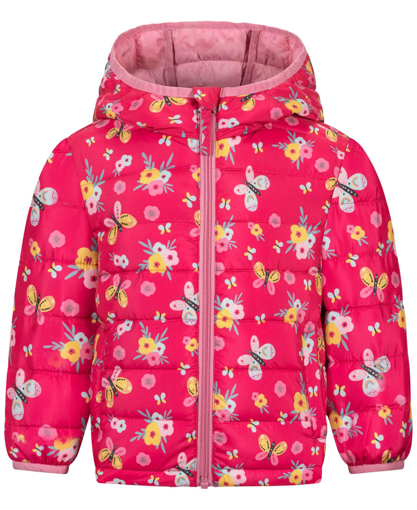 Куртка S Rothschild & CO Long-Sleeve Printed Midweight Packable Jacket для девочек-малышей, цвет: Фуксия — фото 1