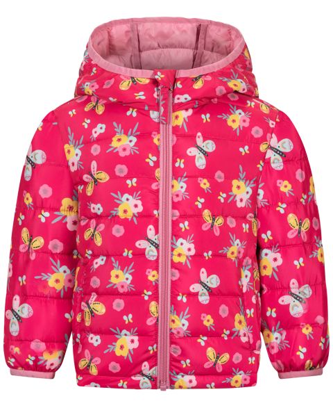 Куртка S Rothschild & CO Long-Sleeve Printed Midweight Packable Jacket для девочек-малышей, цвет: Фуксия