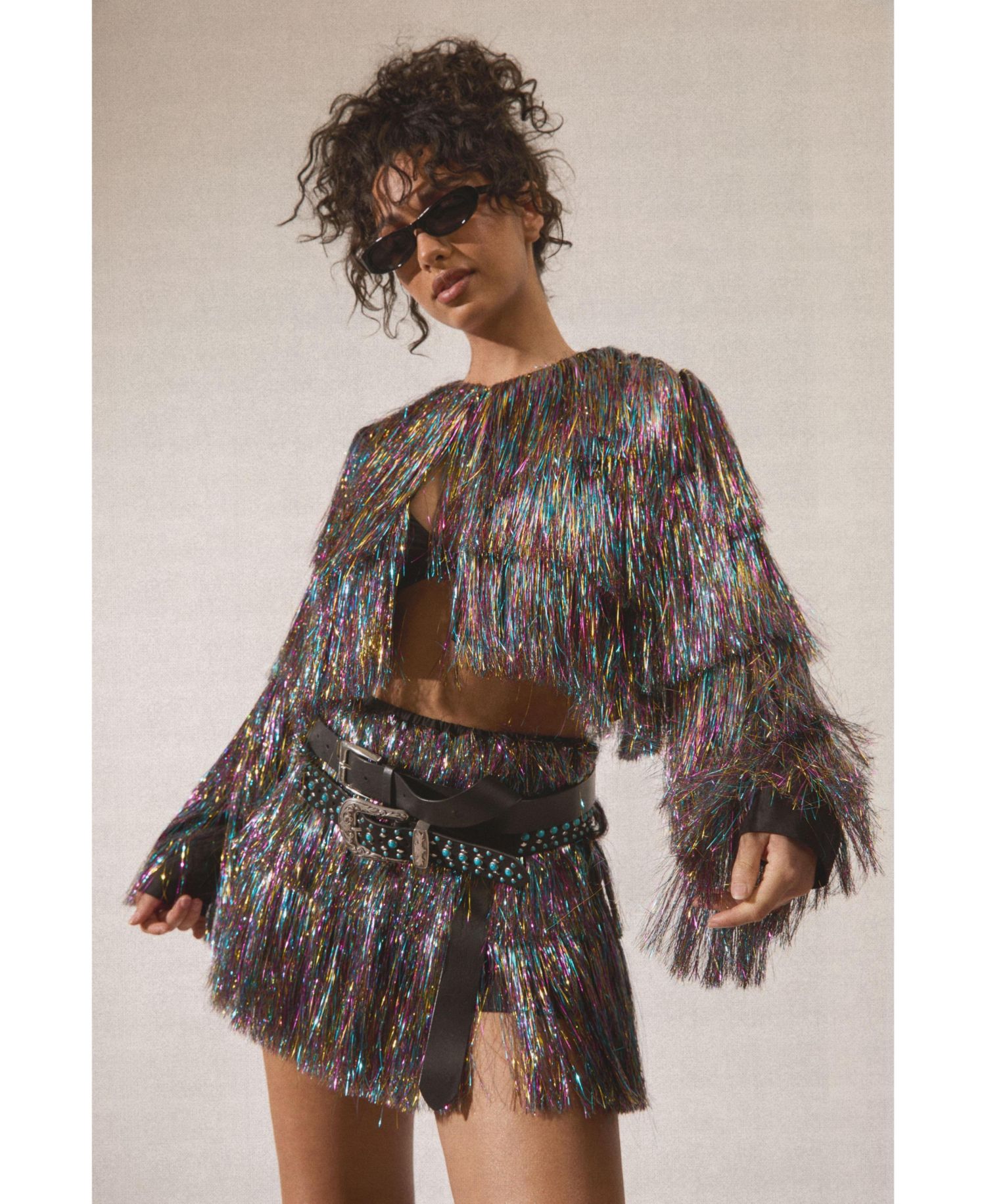 Women's Tinsel Tiered Cropped Jacket