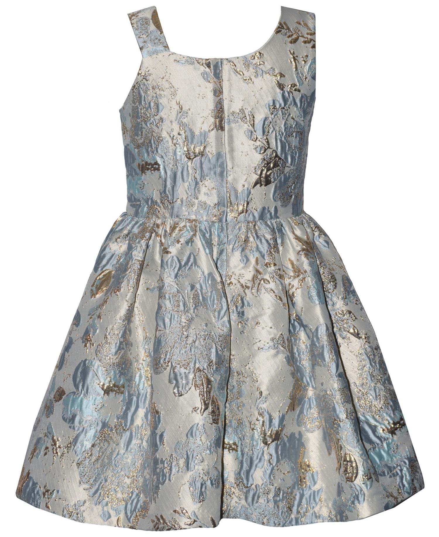 Girls' 7-16 Sleeveless Metallic Jacquard Dress