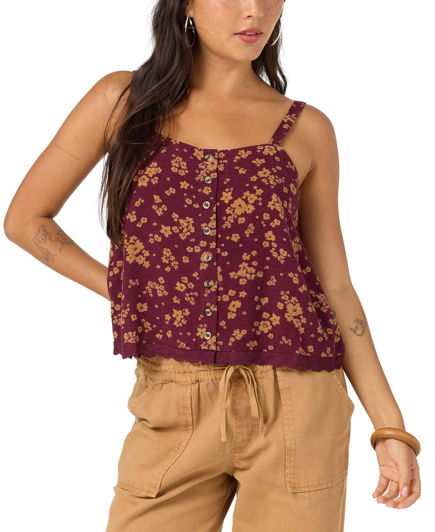 Women's Brynn Maya Floral Button Tank Top