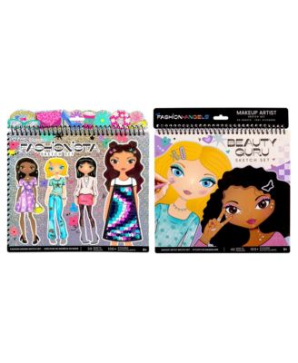 Fashionista and Beauty Guru Fashion and Makeup Sketch Sets, 2-Piece Set