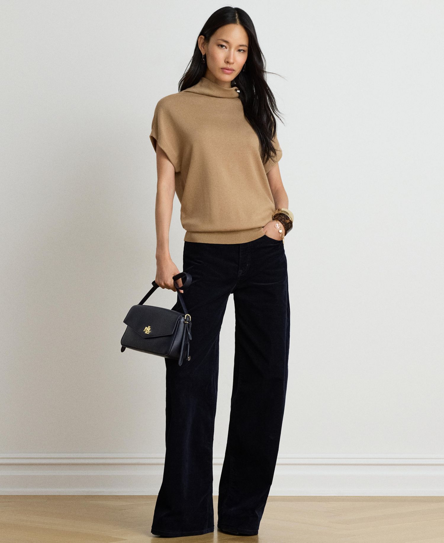 Women's Mock-Neck Cap-Sleeve Sweater