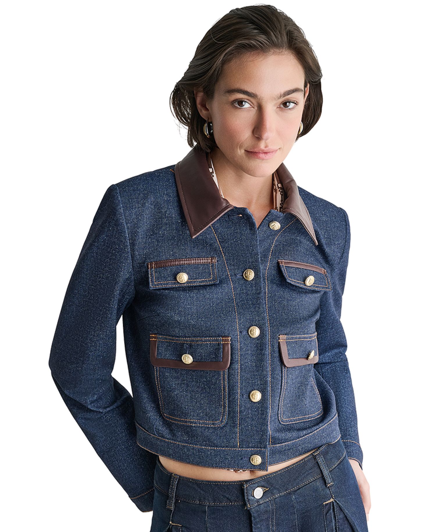 Women's Denim Trucket Cropped Jacket
