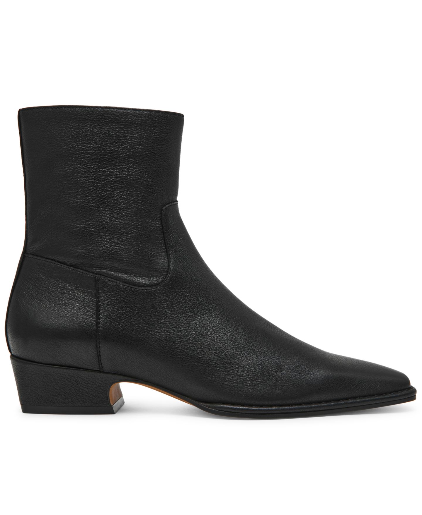 Женские ботинки Steve Madden Dorene Block Heel Ankle Booties, цвет: Чёрный кожаный — фото 2
