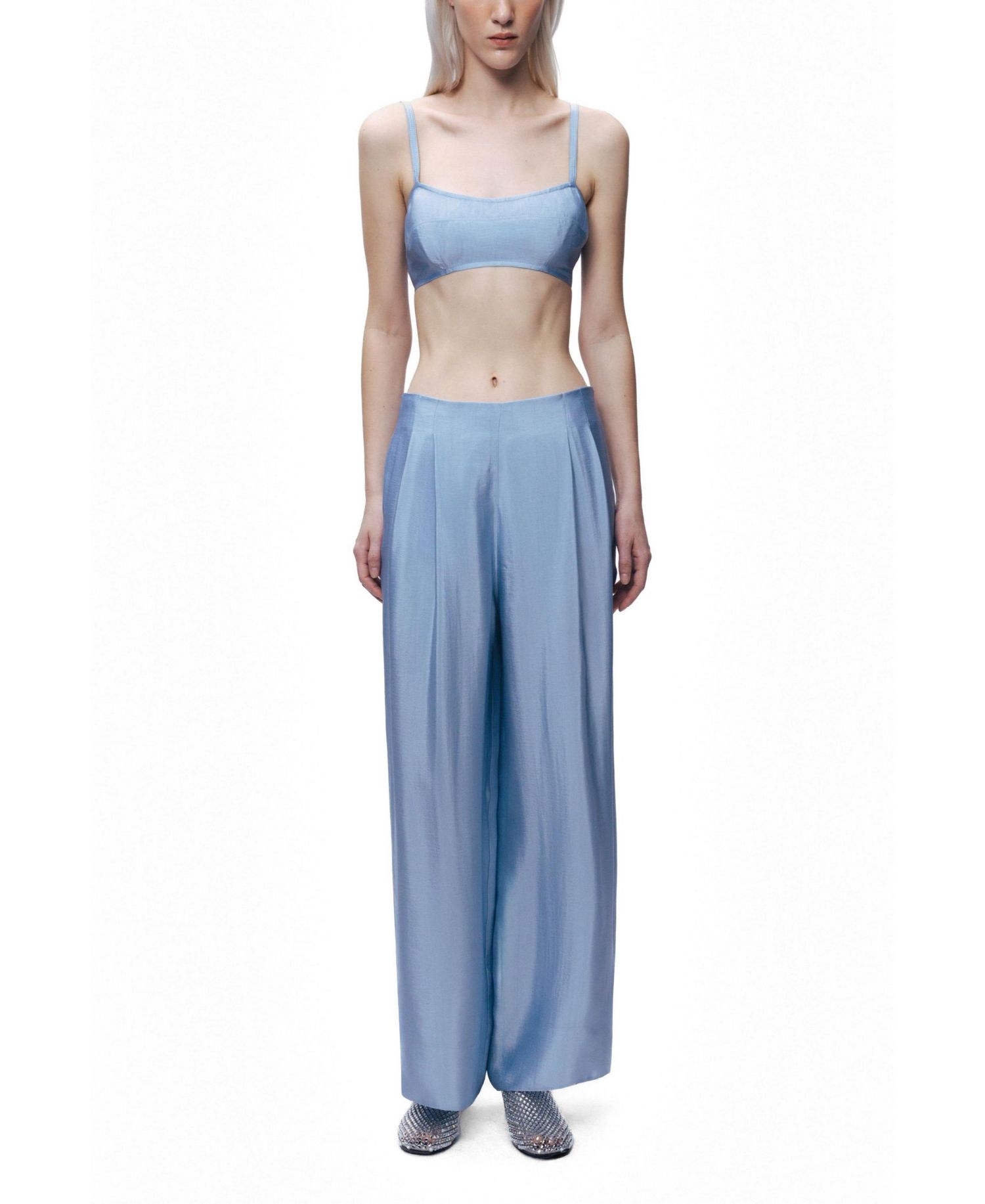 Women's Pleated Wide Leg High-Rise Trousers