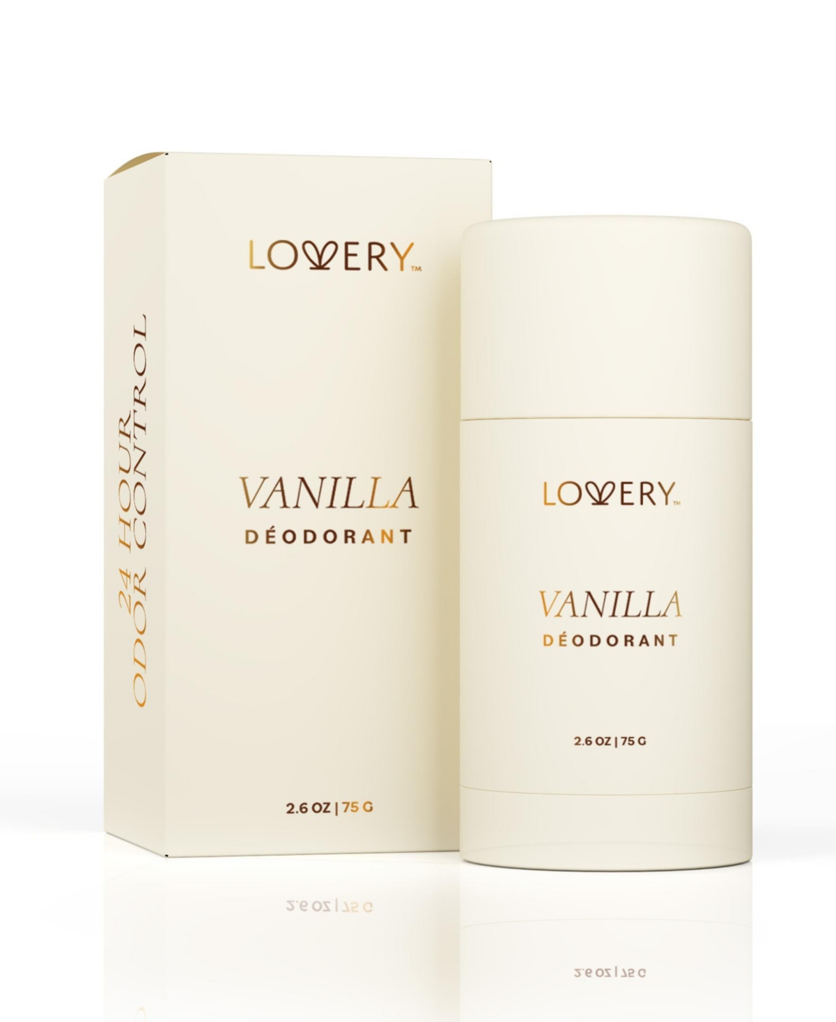 Lovery Vanilla Deodorant Stick 24 Hour Odor Control, 2.6oz - Cream