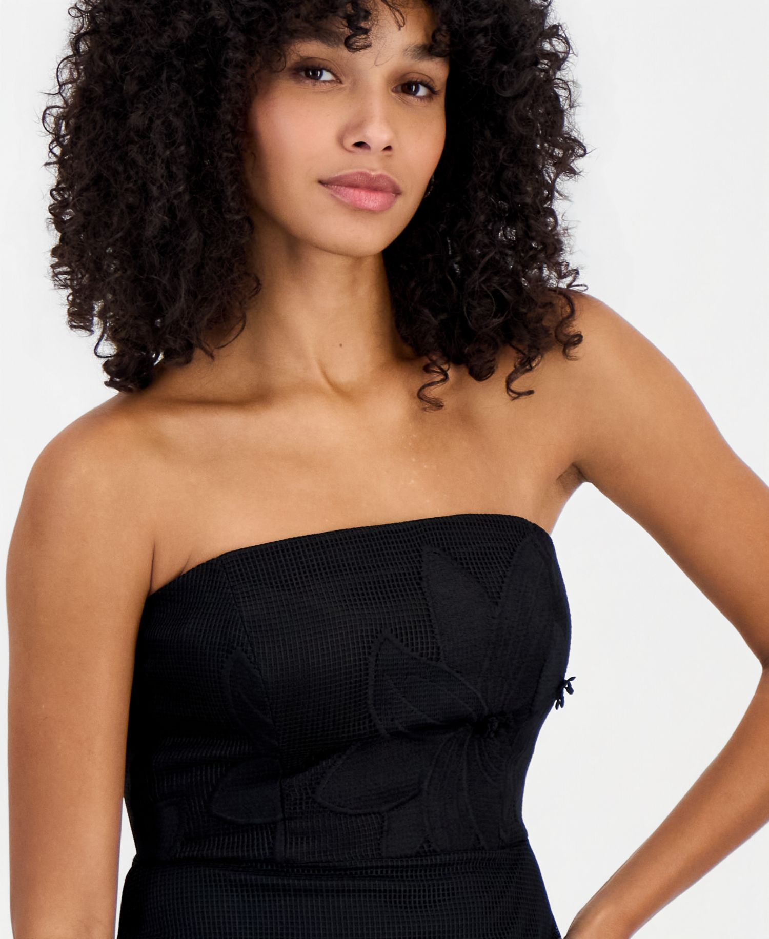 Women's Strapless Sheath Floral Dress