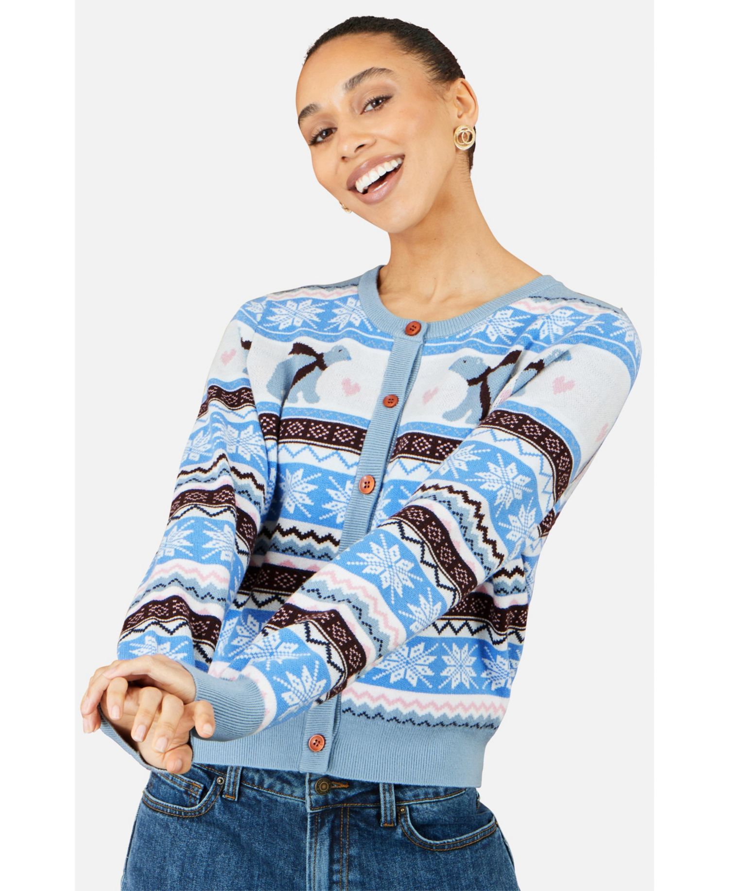Women's Polar Bear Fairisle Cardigan