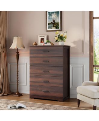 5 Drawer Dresser for Bedroom 47" Tall Modern Chest of Drawers with Metal Handles Storage Organizer for Living Room Entryway Hallway