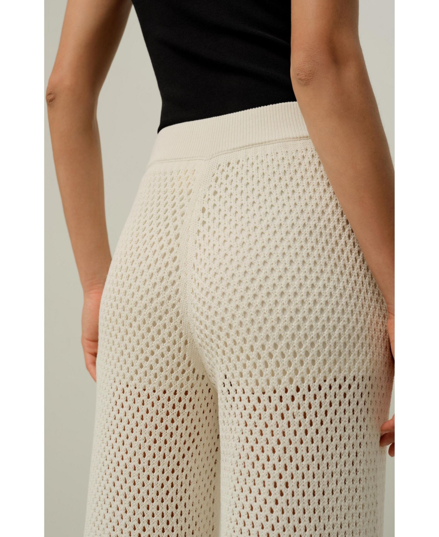 Women's Toscana Wide-Leg Pull-On Pointelle Pants