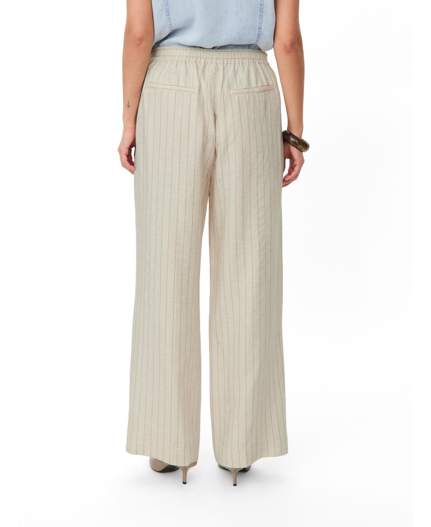 Women's Mapippie Linen-Blend Pinstripe Wide-Leg Trousers