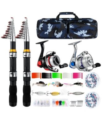 6.89ft Telescopic Fishing Rod Collapsible Pole Kit Portable Travel Saltwater Freshwater