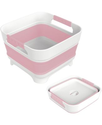 Collapsible Wash Basin With Removable Drain Plug Multiuse Foldable Bucket For Camping RV Kitchen