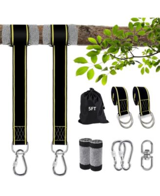 5ft Tree Swing Hanging Kit 5500 Lbs. Capacity Extra Long Straps Screw Lock Carabiners