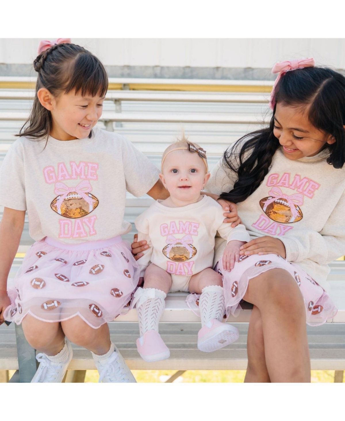 Sweet Wink Big Girls Game Day Sequin Patch Sweatshirt