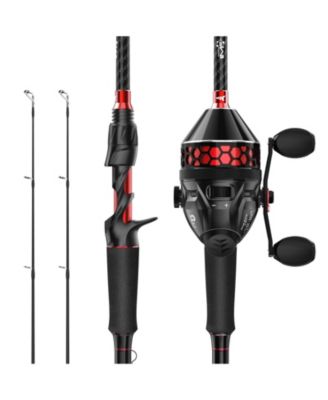 2 Pieces + Extra Tip 6'6'' Brutus Fishing Rod Reel Combo IM6 Graphite EVA Handle Freshwater