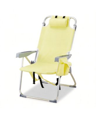 Beach Chair 5-Level Adjustable With Cooler Storage Bags