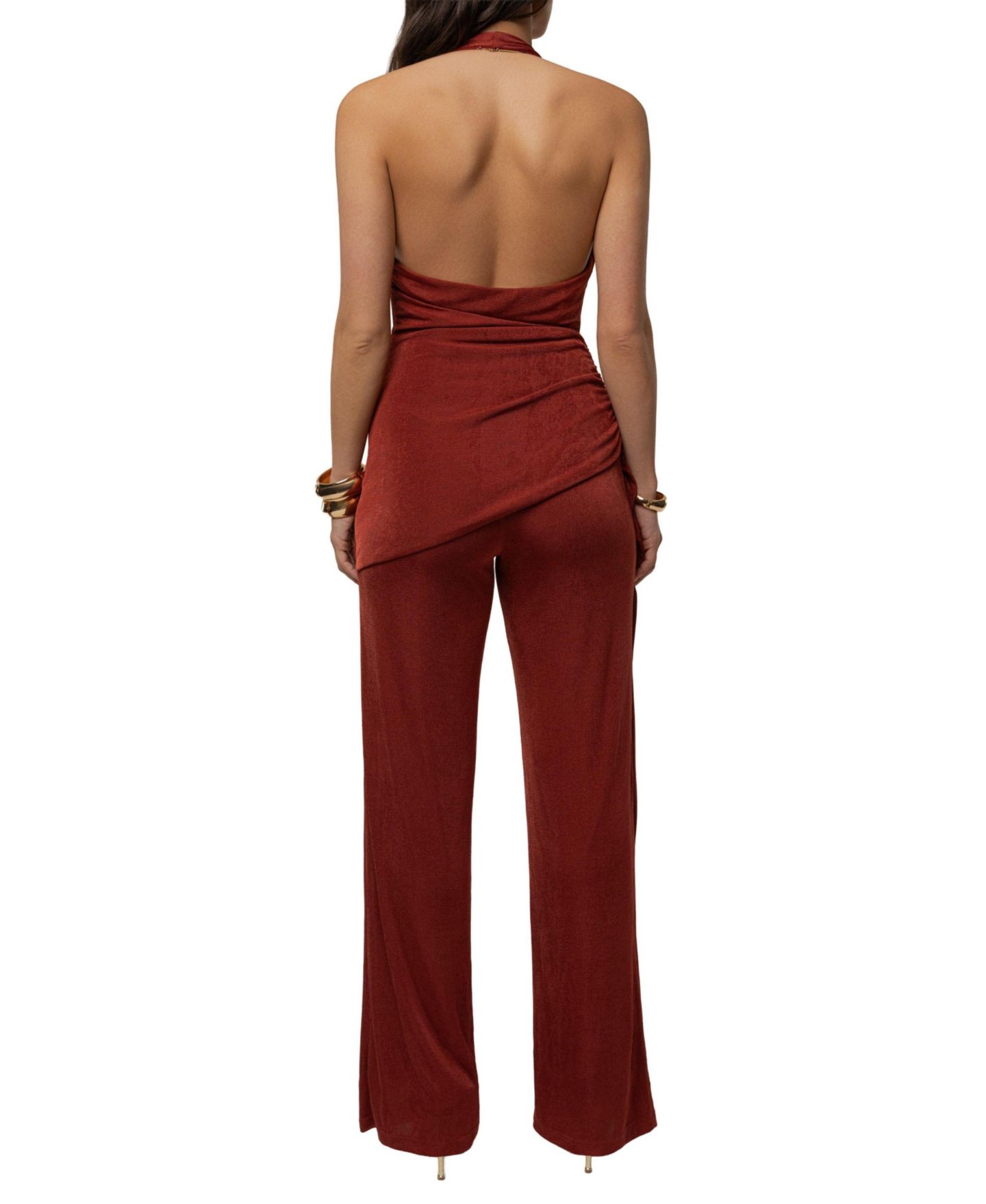 Женский комбинезон JLUXLABEL Terra cotta Rustic Charm Halter Jumpsuit — фото 3