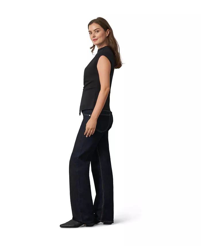 Women's Funnel Neck Asymmetric Hem Top - thumbnail 2