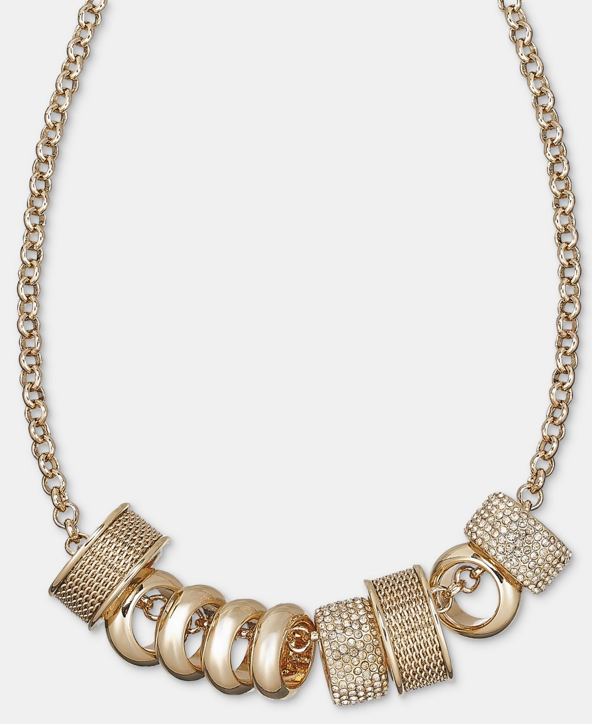 Karl Lagerfeld Paris Pave Rondelle Charm Statement Necklace, 16" + 3" extender