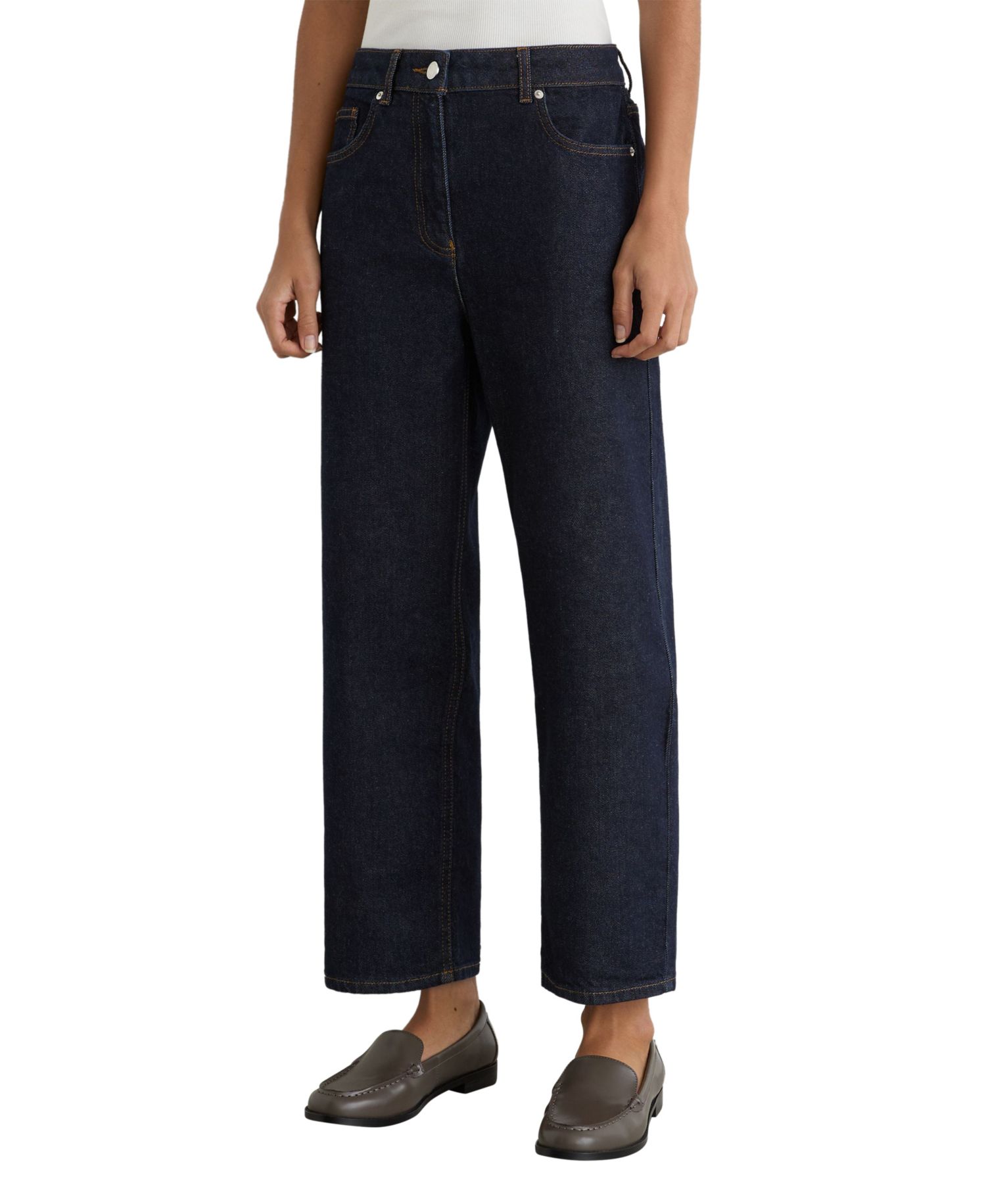 Petite Selin Straight-Leg Cropped Jeans