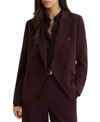 Petite Gabi Double-Breasted Peak-Lapel Blazer