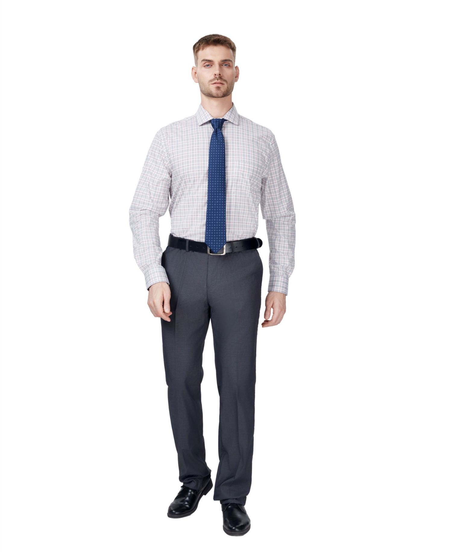 Men's Regular-Fit Bespoke Plaid Dress Shirt