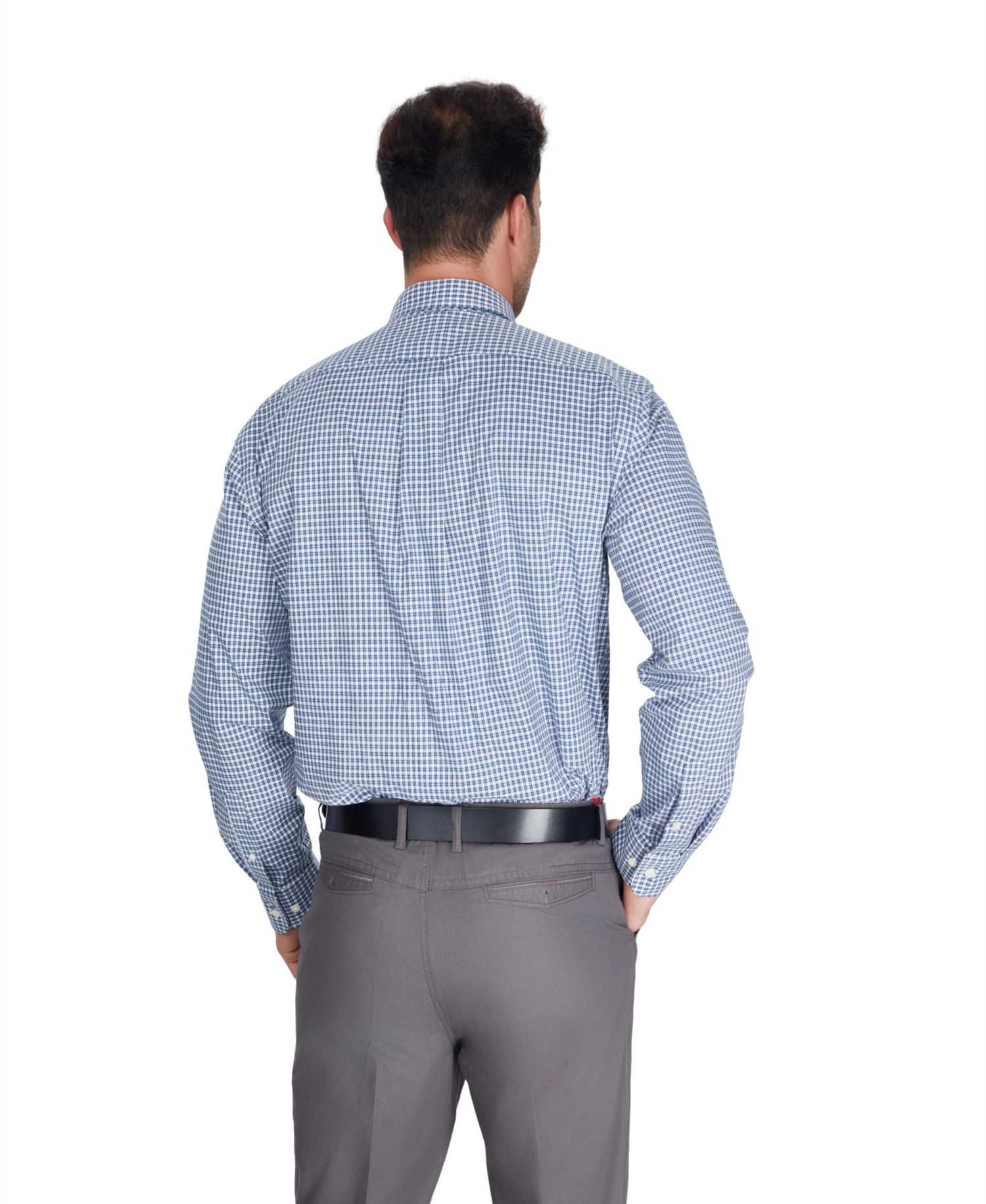 Men's Regular-Fit Stretch Plaid Dress Shirt
