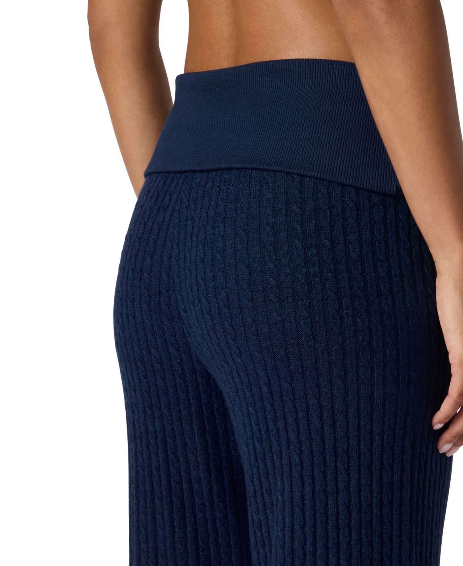 Juniors' Baby Wide-Leg Cable-Knit Pull-On Pants