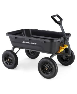 Heavy Duty 12 Cubic Foot Poly Yard Dump Garden Utility Cart, Black