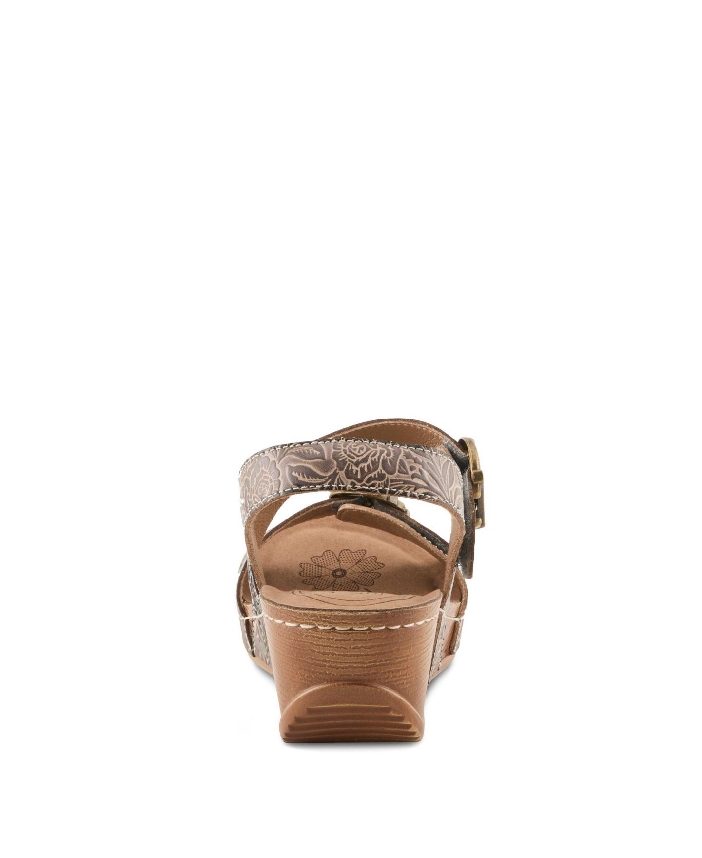 Женские сандалии L'Artiste Spring Step Gottaget Wedge Sandal with Hand-Painted Vamp, цвет: Серый разноцветный — фото 3