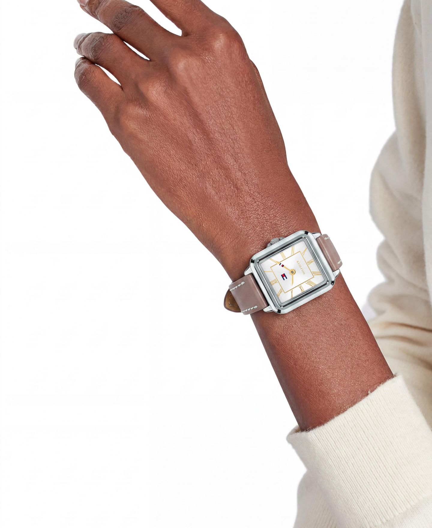 Женские часы Tommy Hilfiger Quartz Gray Leather Strap Watch 24mm x 22.5mm — фото 4