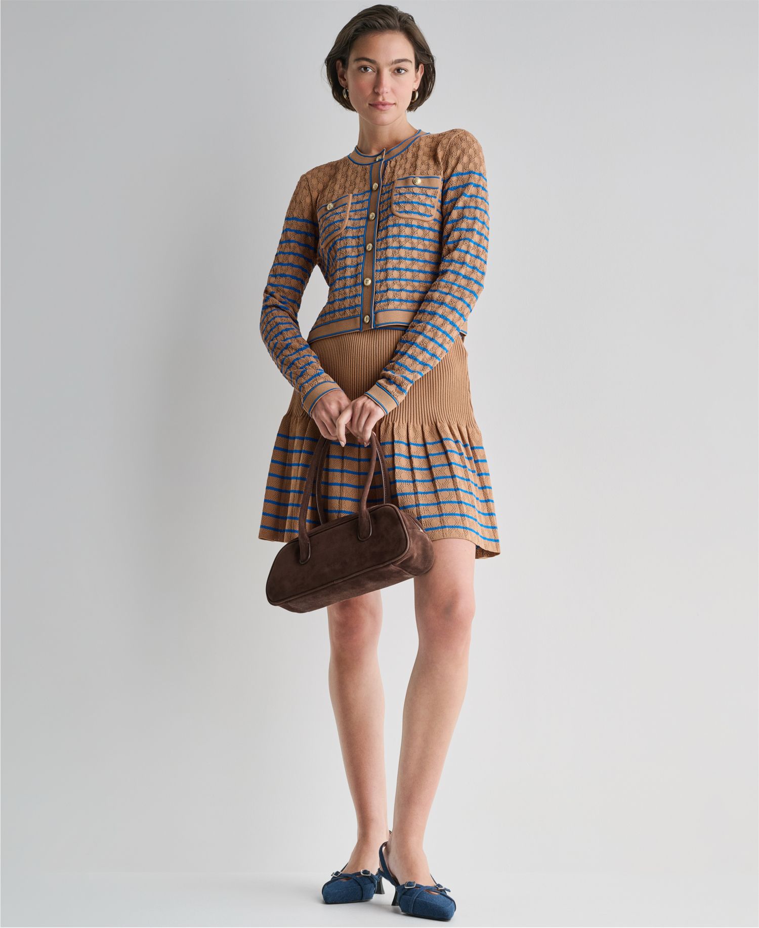 Women's Crewneck Button-Front Cardigan