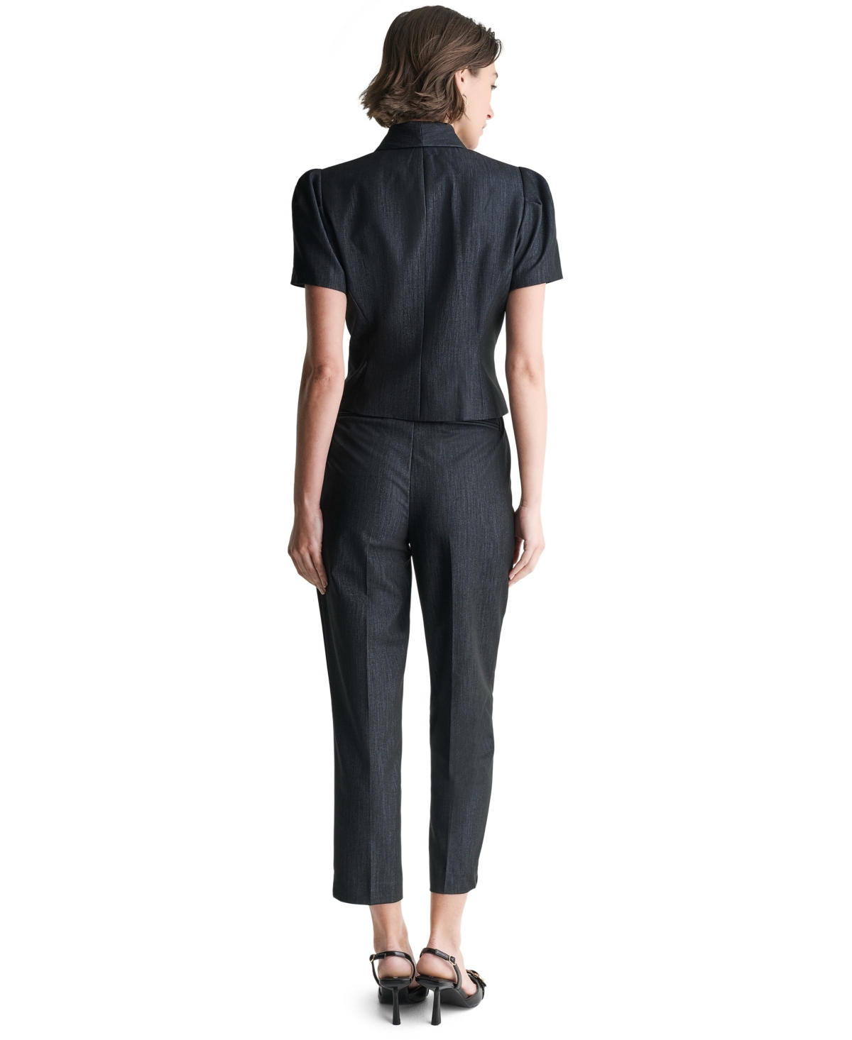 Bcbg Women's Cropped Double-Breasted Draped-Collar Blazer