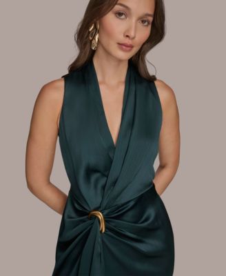 Petite Surplice V-Neck Sleeveless Side Slit Gown thumbnail 2