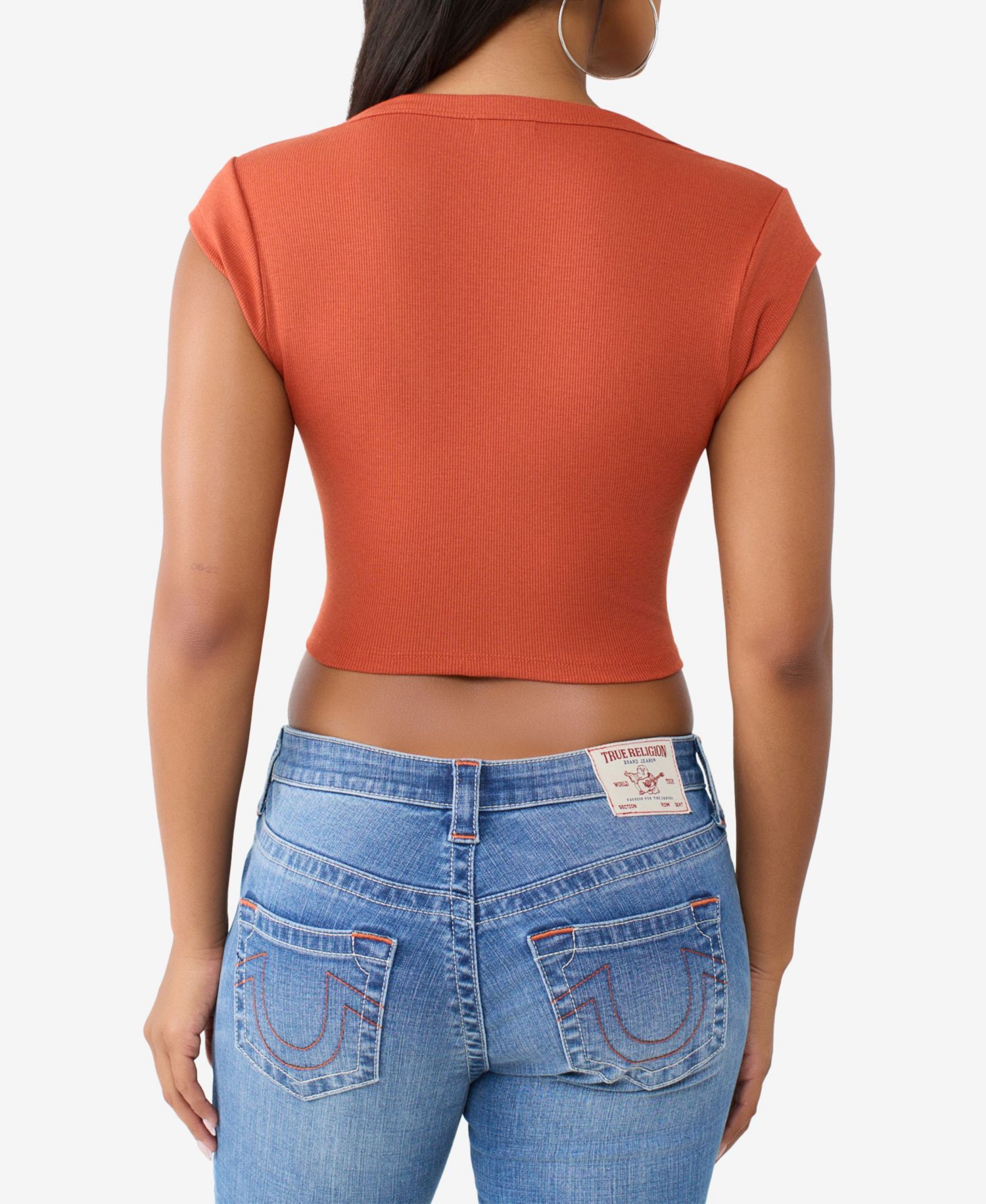 Women's Heritage Rib Notch Cropped Ribbed T-Shirt
