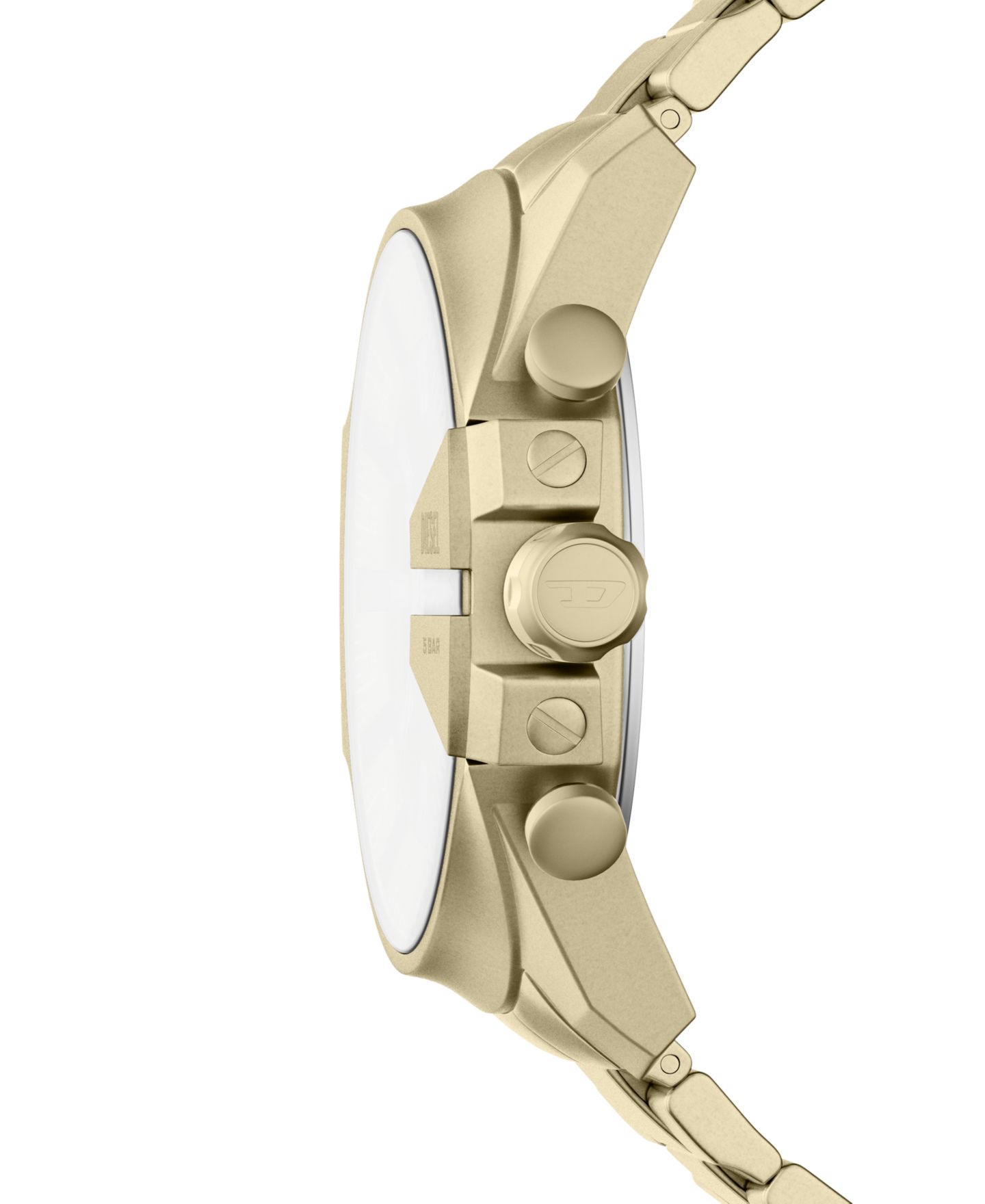 Мужские часы Diesel Mega Chief Slim Quartz Chronograph Gold Stainless Steel Watch 48mm — фото 3