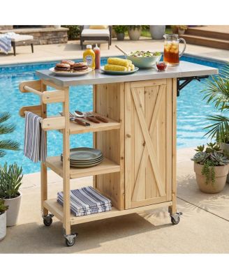 Portable Outdoor Kitchen Island with Storage