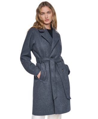 Women's Double-Breasted Belted Notch Collar Coat