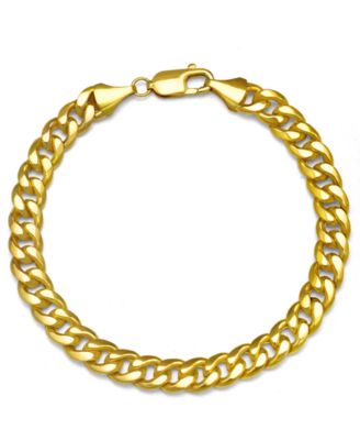 Semi-Solid Cuban Chain 9" Bracelet in 10k Yellow Gold