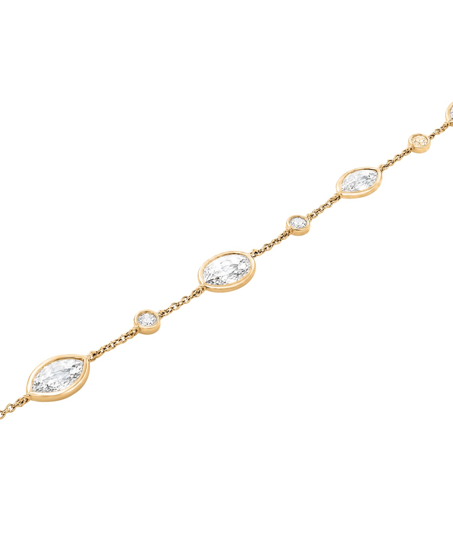 Lab-Grown White Sapphire (2-3/4 ct. t.w.) Bracelet in 14k Gold Over Sterling Silver