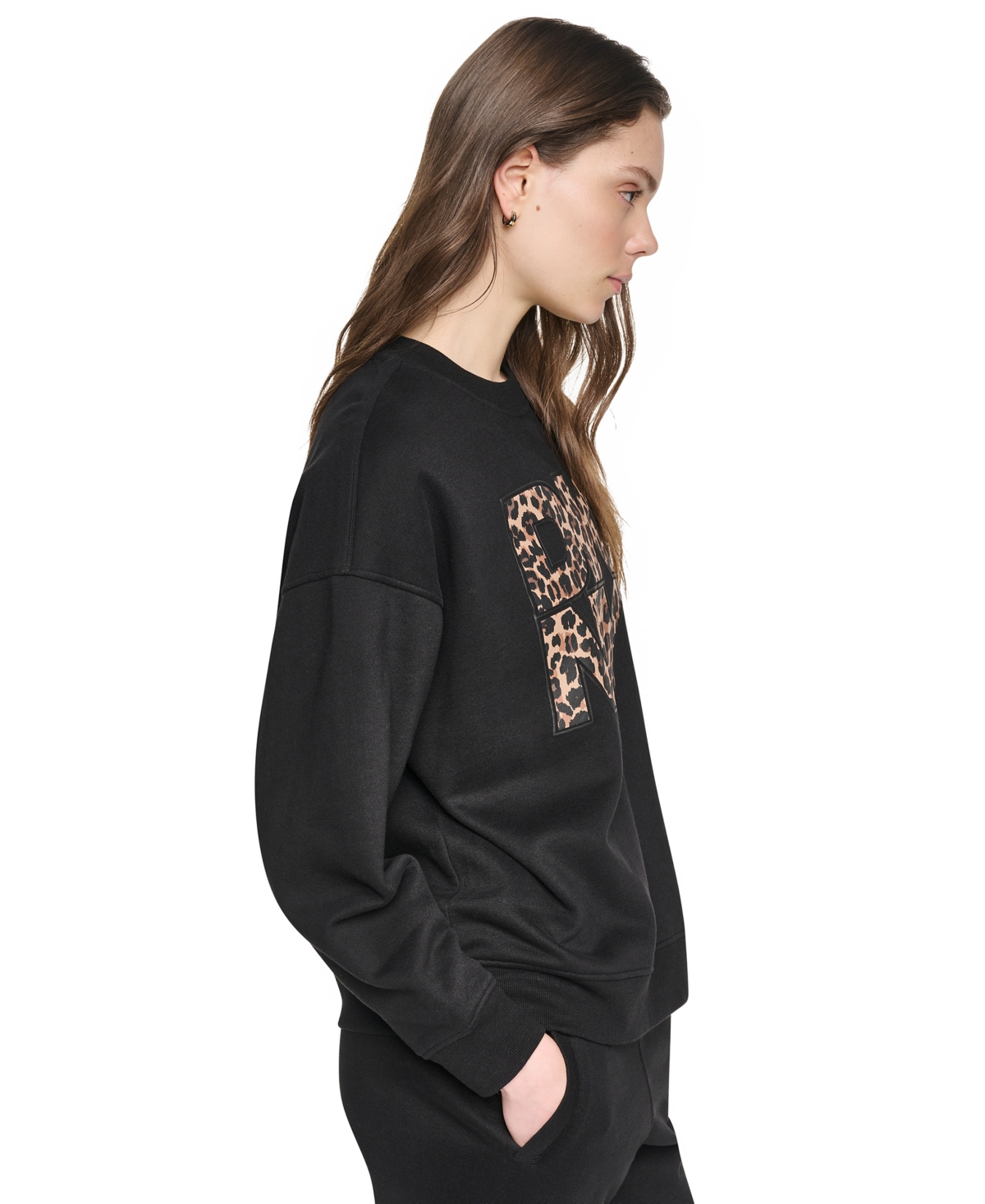 Dkny Sport Women's Stacked Puff Outline Crewneck Sweatshirt