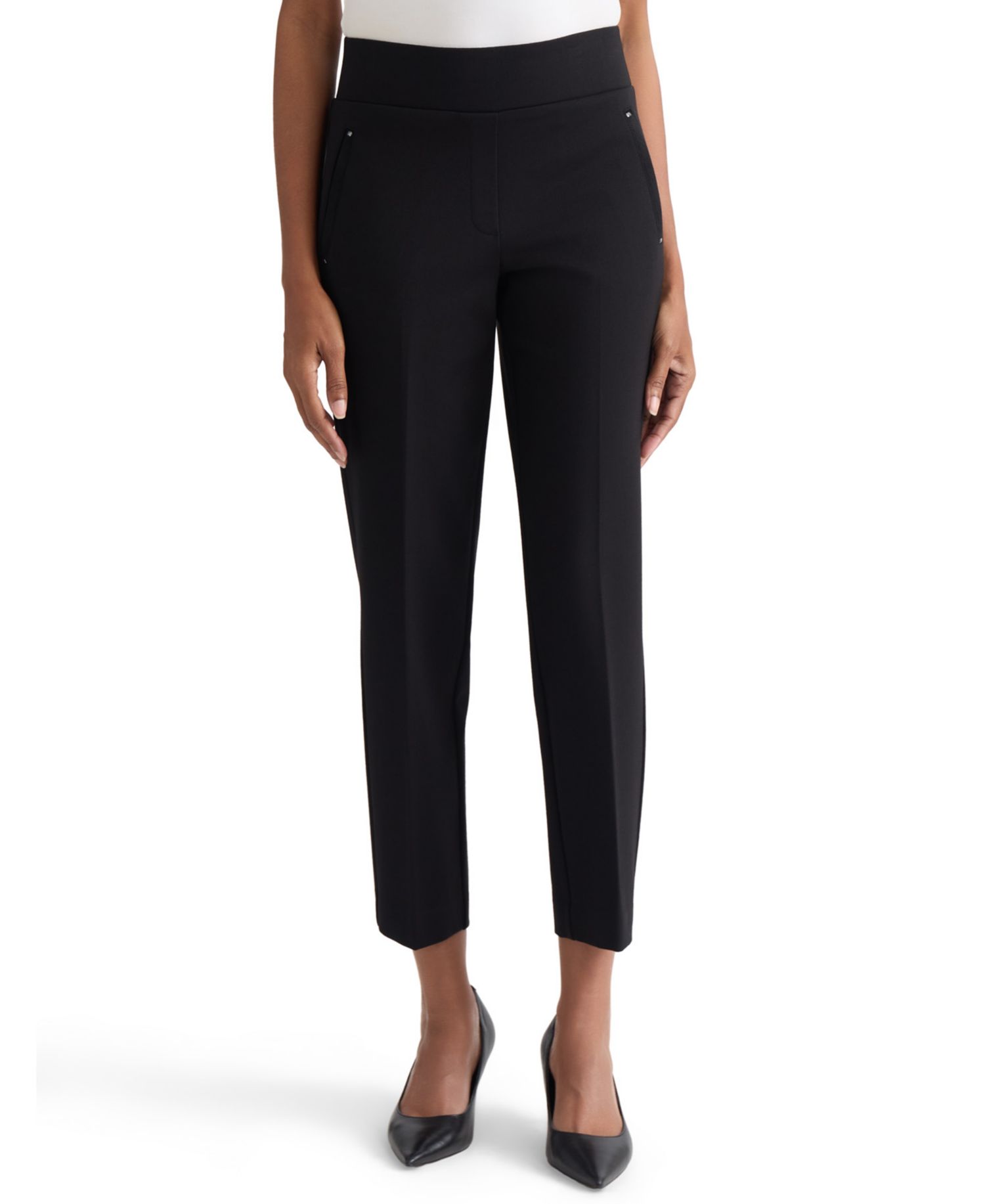 Women's High-Rise Pull-On Straight Pants