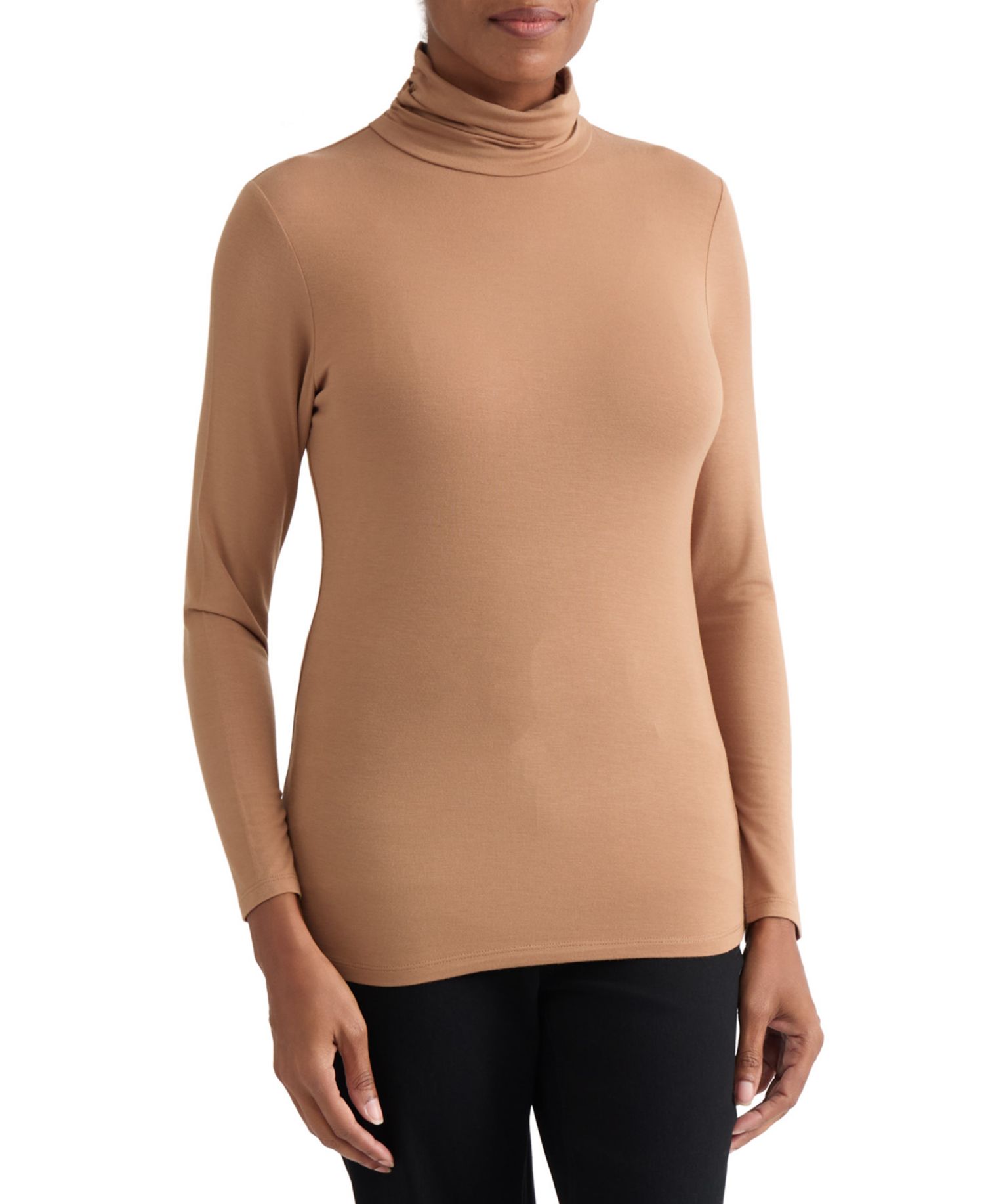 Women's Shirred Pullover Turtleneck Top