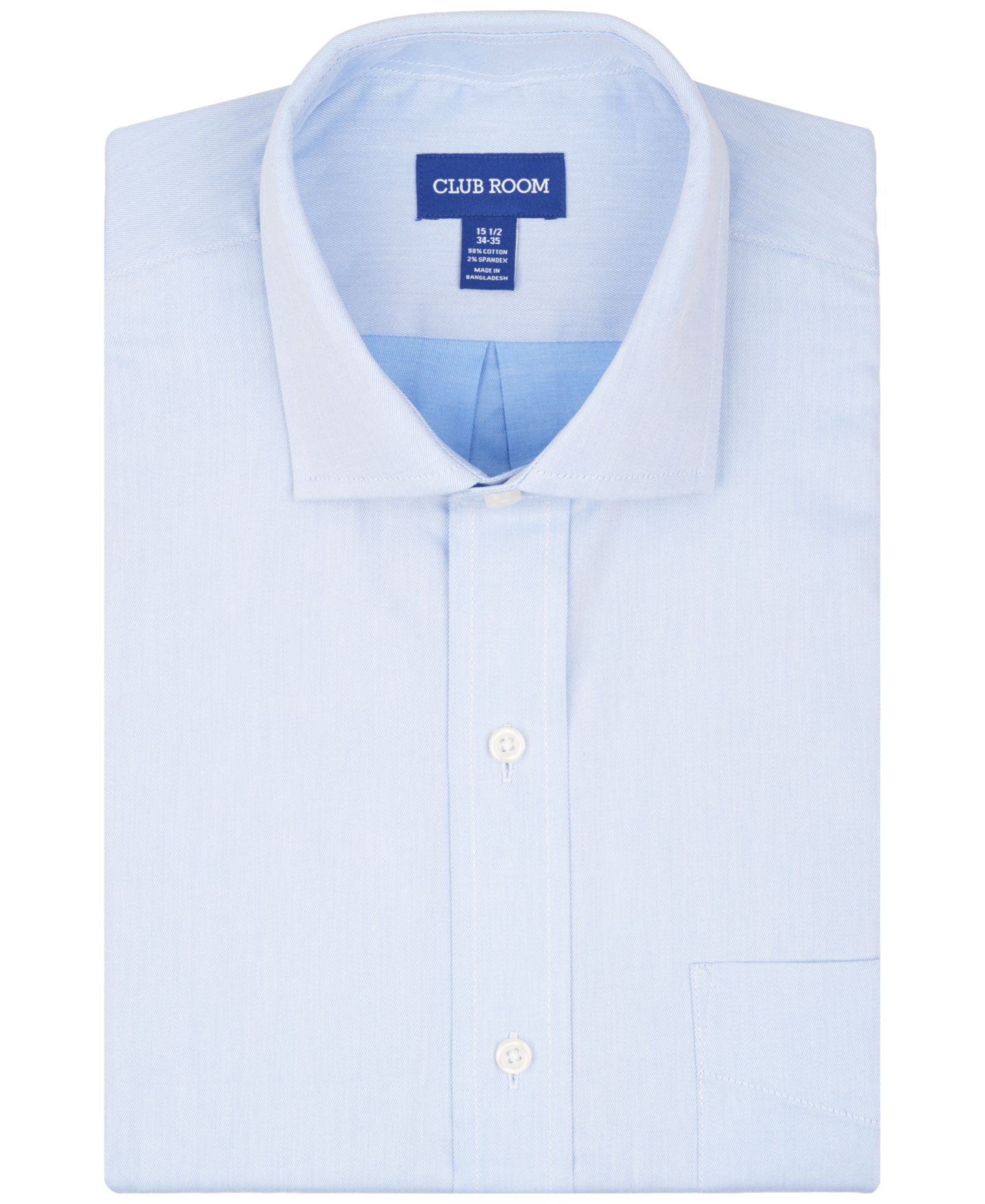 Мужская рубашка Club Room Regular-Fit Solid Dress Shirt, цвет: Джинсовый синий — фото 7