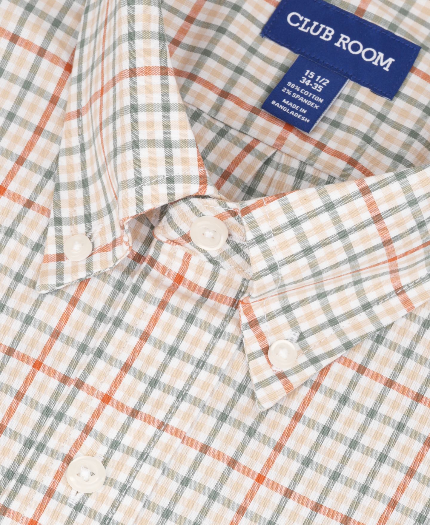 Мужская рубашка Club Room Regular-Fit Harrington Plaid Dress Shirt, цвет: Storm Meadownland — фото 8