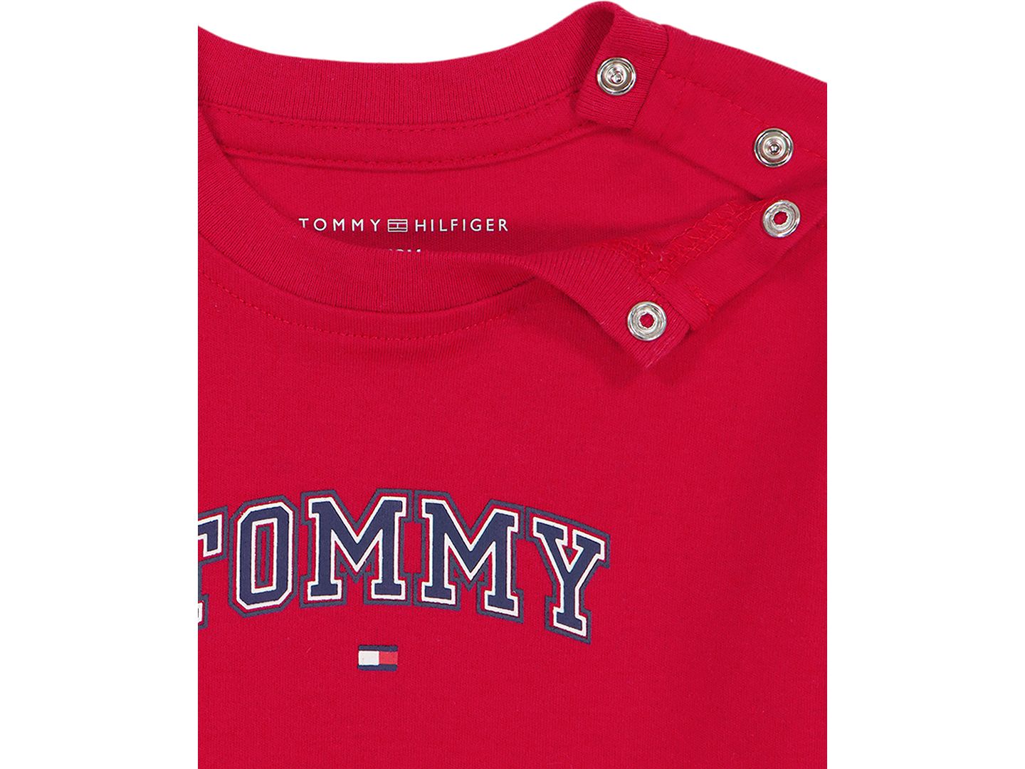 Детский комплект Tommy Hilfiger для мальчиков 2T-5T: бейсбольная куртка, футболка и брюки, цвет: Тёмно-синий / Красный — фото 4